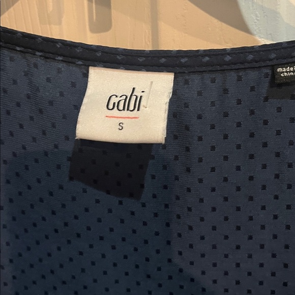 CAbi 5525 Polka Dot Tie Front Knot Blouse Navy Size Small - Picture 8 of 11